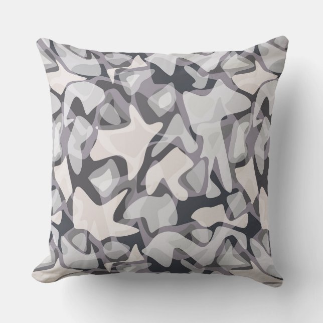 Light gray-white gray light gray abstract  throw p kussen (Voorkant)