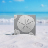 Light Gray & White Tropical Beach Sand Dollar Tegeltje