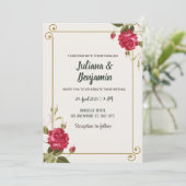 Light Grayish Orange and Dark Yellow wedding  Kaart (Staand voorkant)