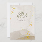 Light Grayish Orange and Dark Yellow wedding  Kaart (Achterkant)