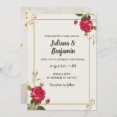 Light Grayish Orange and Dark Yellow wedding  Kaart (Voorkant / Achterkant)