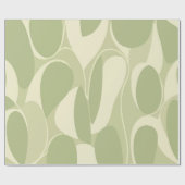 Light Green and Beige Abstract Circle Pattern Cadeaupapier (Vlak)