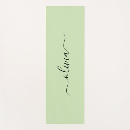 Light green and black  monogram  yogamat (Voorkant)