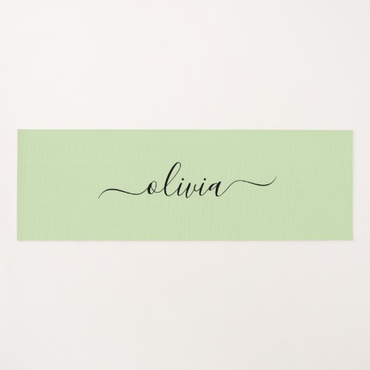 Light green and black  monogram  yogamat (Voorkant (horizontaal))