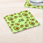 Light Green and Olive Avocado Fruit Patterted Kartonnen Onderzetters (Schuin)