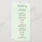 Light Green and White Modern Wedding Programme (Achterkant)