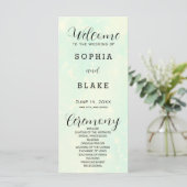 Light Green and White Modern Wedding Programme (Staand voorkant)
