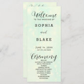 Light Green and White Modern Wedding Programme (Voorkant / Achterkant)
