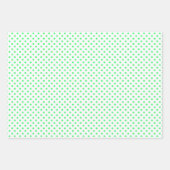 Light Green and White Stripes Chevron Polka Dots Inpakpapier Vel (Voorkant)