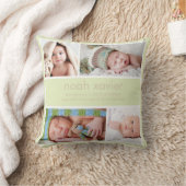 Light Green Birth Announcement Sierkussen (Deken)