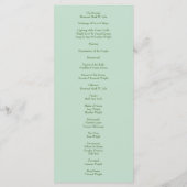 Light Green & Bleek Pink Peony Roos Floral Program Menu (Achterkant)