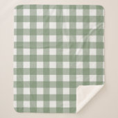 Light Green Buffalo Check Pset Farmhouse Sherpa Deken (Voorkant)