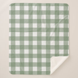 Light Green Buffalo Check Pset Farmhouse Sherpa Deken