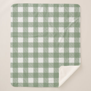Light Green Buffalo Check Pset Farmhouse Sherpa Deken