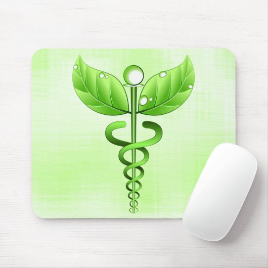 Light Green Caduceus Alternative Medicine Muismat (Met muis)