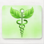 Light Green Caduceus Alternative Medicine Muismat (Voorkant)