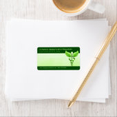 Light Green Caduceus Alternative Medicine Symbool Etiket (Insitu)