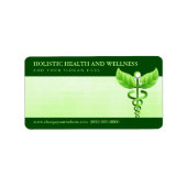 Light Green Caduceus Alternative Medicine Symbool Etiket (Voorkant)