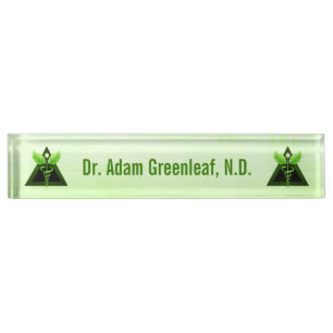 Light Green Caduceus Alternative Medicine Symbool Naambordje