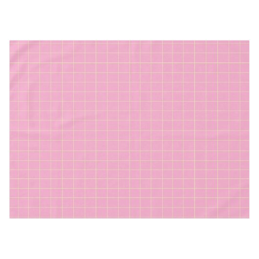 Light Green Cell Pattern Pink Checkered Plaid. Tafelkleed (Voorkant (Horizontaal))