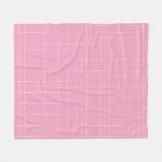 Light Green Cell Pattern Pink Plaid. Fleece Deken (Voorkant (Horizontaal))