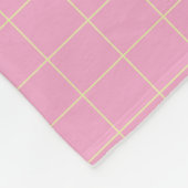 Light Green Cell Pattern Pink Plaid. Fleece Deken (Hoek)