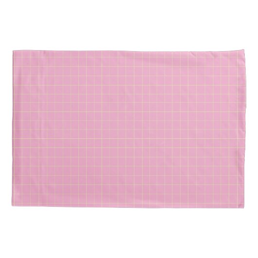 Light Green Cell Pattern Pink Plaid. Kussensloop (Achterkant)