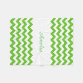 Light Green Chevron Fleece Deken (Voorkant (Horizontaal))
