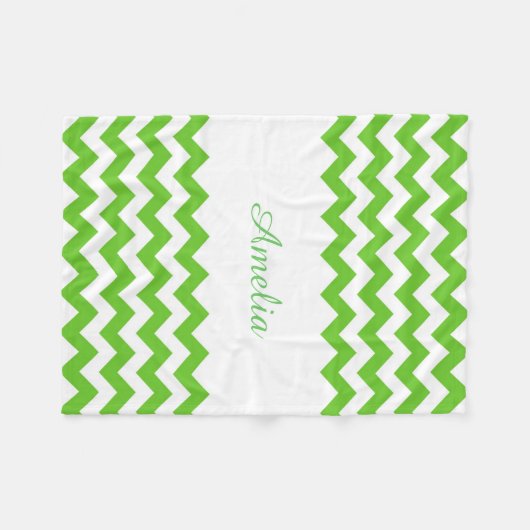 Light Green Chevron Fleece Deken (Voorkant (Horizontaal))