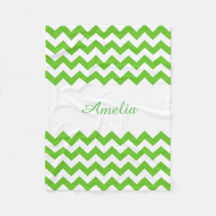 Light Green Chevron Fleece Deken