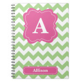 Light Green Chevron Monogram Notitieboek (Voorkant)