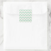 Light Green Chevron Vierkante Sticker (Tas)