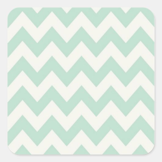 Light Green Chevron Vierkante Sticker (Voorkant)