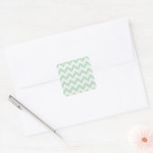 Light Green Chevron Vierkante Sticker (Envelop)