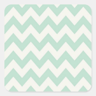 Light Green Chevron Vierkante Sticker