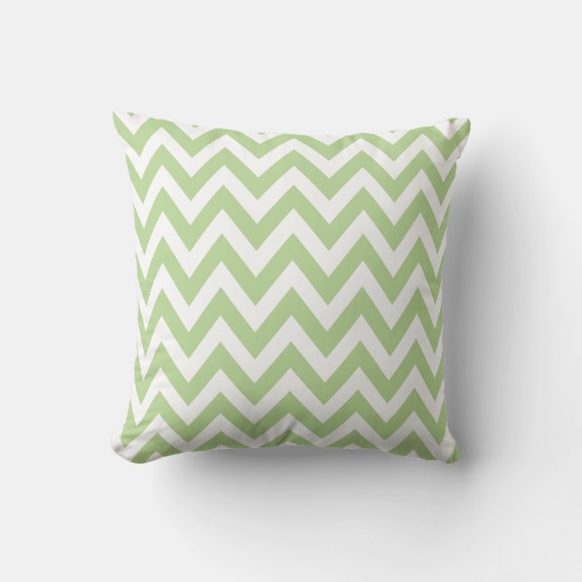 Light Green Chevron Zigzag Pattern Kussen (Voorkant)