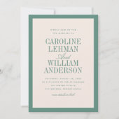 Light Green Classic Elegant Double-Sided Wedding  Kaart (Voorkant)