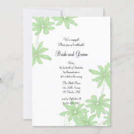 Light Green Daisies Engagement Party Kaart