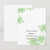 Light Green Daisies Wedding Charity Favor Kaart (Voorkant / Achterkant)