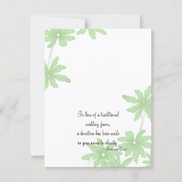 Light Green Daisies Wedding Charity Favor Kaart