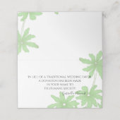 Light Green Daisies Wedding Charity Favor Plaatskaartje (Buitenkant ongevouwen)