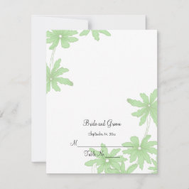 Light Green Daisies Wedding Reception Place Card Kaart