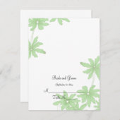 Light Green Daisies Wedding Reception Place Card Kaart (Voorkant / Achterkant)