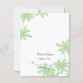 Light Green Daisies Wedding Reception Place Card Kaart