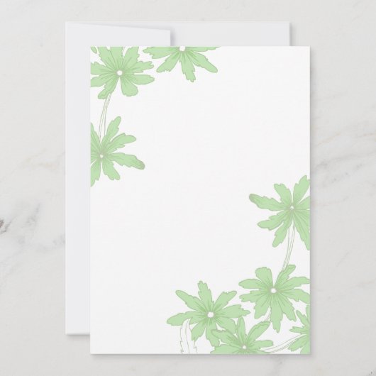 Light Green Daisies Wedding Rehearsal Dinner Kaart (Achterkant)