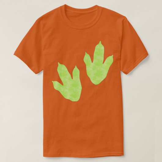 Light Green Dinosaur Footprint T-shirt (Design voorkant)