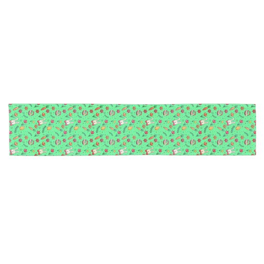 Light Green Easter Pattern Table Runner Korte Tafelloper (Horizontaal)