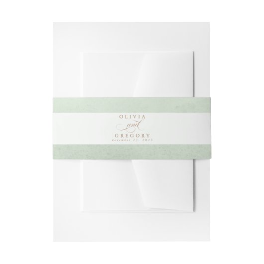 Light Green Elegant-script Uitnodigingen Wikkel (Voorkant Voorbeeld)