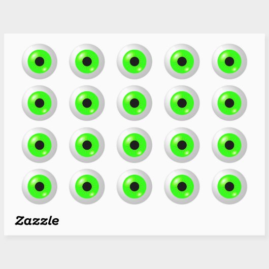 Light Green Eyeball Ronde Sticker (Vel)