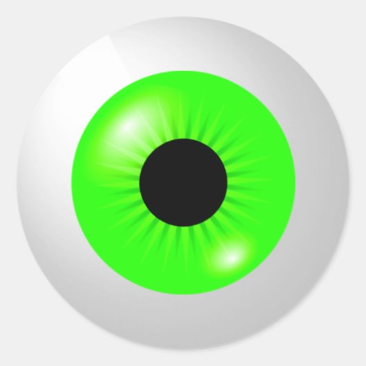 Light Green Eyeball Ronde Sticker (Voorkant)